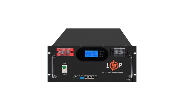 Аккумулятор LP LiFePO4 51,2V - 120 Ah 6000Wh (Smart BMS 100A) с LCD RM AB RS485/CAN - 629732