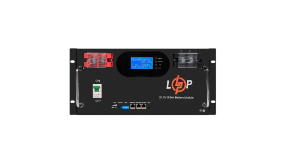 Аккумулятор LP LiFePO4 51,2V - 120 Ah 6000Wh (Smart BMS 100A) с LCD RM AB RS485/CAN
