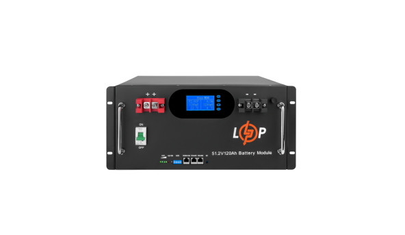 Аккумулятор LP LiFePO4 51,2V - 120 Ah 6000Wh (Smart BMS 100A) с LCD RM AB RS485/CAN - 629732