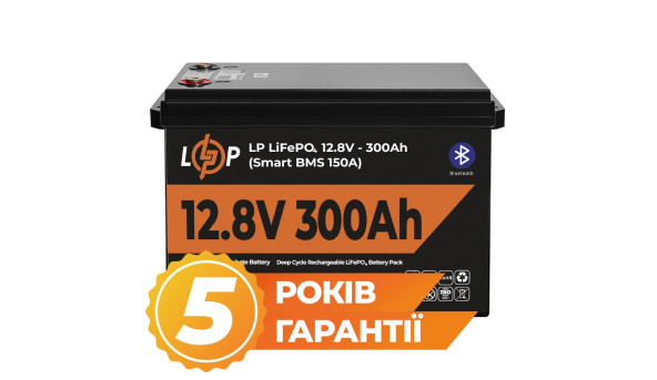 Аккумулятор LP LiFePO4 12,8V - 300 Ah (3840Wh) (Smart BMS 200А) с BT пластик