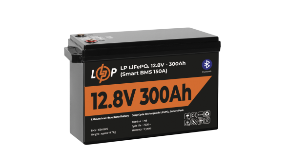 Акумулятор LP LiFePO4 12,8V - 300 Ah (3840Wh) (Smart BMS 200А) з BT пластик - 629740