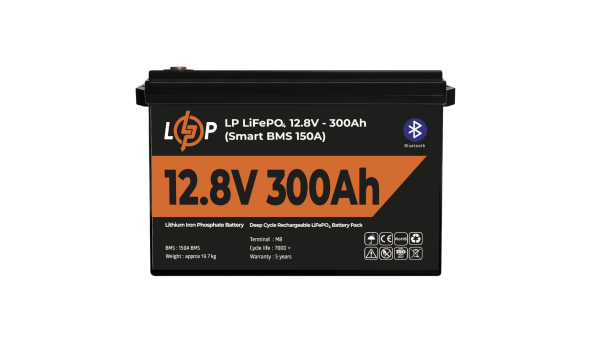 Акумулятор LP LiFePO4 12,8V - 300 Ah (3840Wh) (Smart BMS 200А) з BT пластик - 629740