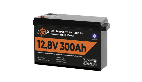 Акумулятор LP LiFePO4 12,8V - 300 Ah (3840Wh) (Smart BMS 200А) з BT пластик - 629740