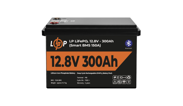 Акумулятор LP LiFePO4 12,8V - 300 Ah (3840Wh) (Smart BMS 200А) з BT пластик - 629740