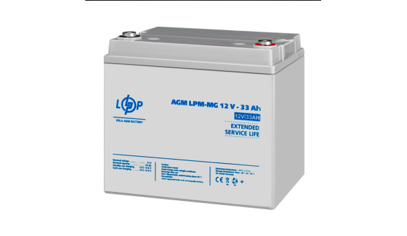 Аккумулятор мультигелевый LPM-MG 12V - 33 Ah + справа - 629741