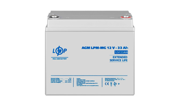 Аккумулятор мультигелевый LPM-MG 12V - 33 Ah + справа - 629741