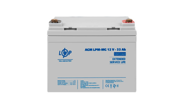 Аккумулятор мультигелевый LPM-MG 12V - 33 Ah + справа - 629741