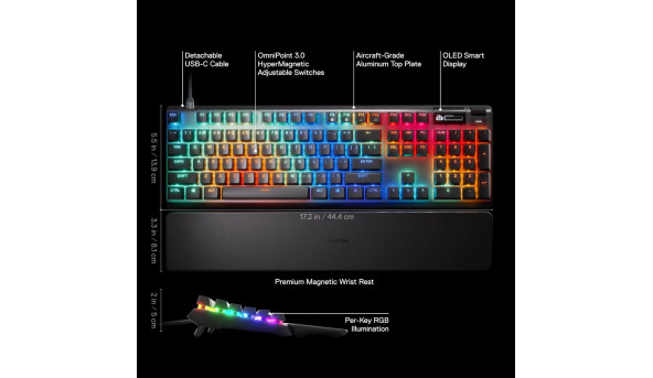 Клавіатура ігрова оптична SteelSeries Apex Pro Gen 3 - UA - 629807
