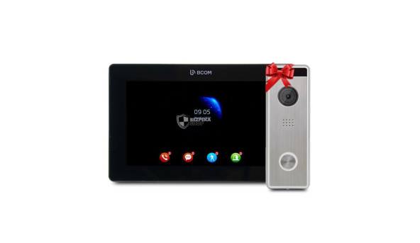 Видеодомофон 7" BCOM BD-770FHD Black + Видеопанель Tantos Triniti FHD
