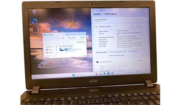 Ноутбук Acer Aspire 3 A315-51 N17Q1 Intel Core I5-7200U 8 GB RAM 180 GB SSD [15.6"] - Б/У - 629932