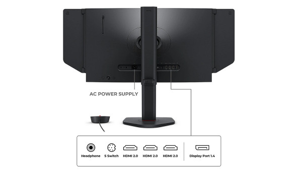 TFT 24.1" BenQ ZOWIE XL2566X+, 400Гц, HDMI 2.0 x3, DP 1.4, DyAc 2, HAS, Pivot, темно-сірий - 630424