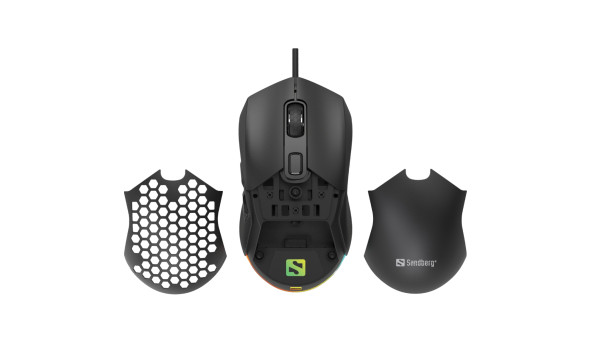 Мишка Sandberg FlexCover 6D Gamer Mouse RGB, ігрова, 12800 dpi., 6кн.Huano чорна - 630447