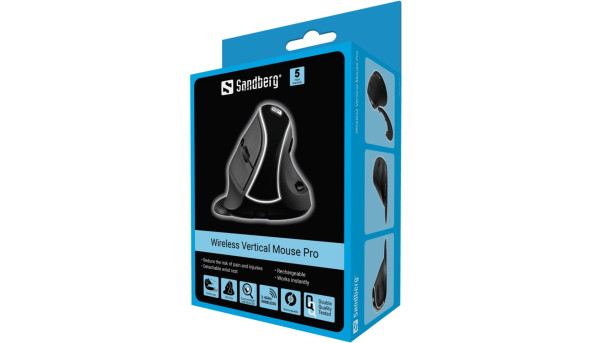 Мишка Sandberg Wireless Pro 3400 dpi., 6кн. чорна - 630450