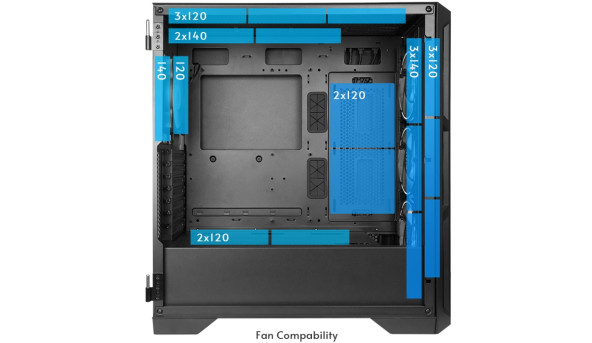 Корпус Chieftec APEX LUMO GA-01B-L-OP 4x140mm A-RGB, USB-C, E-ATX, без БЖ, Black - 630496