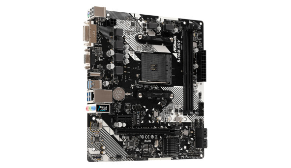 ASRock B450M-HDV R4.0/REF (AM4/B450, 2*DDR4, PCIex16, DVI-D, HDMI, 4xSATAІІІ, M.2, GLan, 8ch, mATX) - 630542