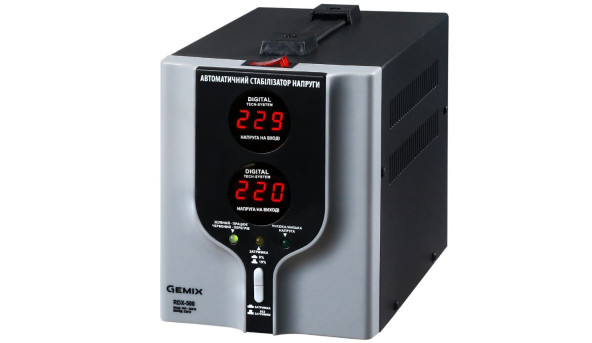 Стабілізатор напруги Gemix RDX-500, 500ВА/350Вт, Релейний