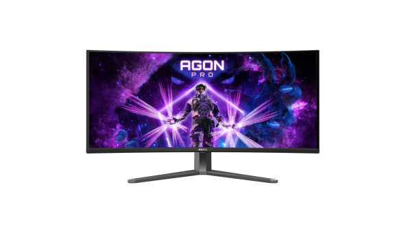 TFT 34" AOC AG346UCD, QD-OLED, UWQHD, 175Гц, 0,03мс, вигнутий, HDMIx2, DP, USB-hub, HAS, чорно-сірий