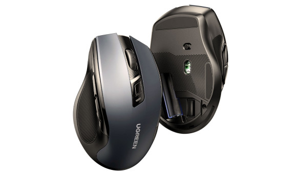 Мишка UGREEN 2.4GHz MU006, бездротова, 4000dpi., 4кн.,Silence Design, Чорна - 631888