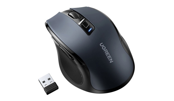 Мишка UGREEN 2.4GHz MU006, бездротова, 4000dpi., 4кн.,Silence Design, Чорна - 631888