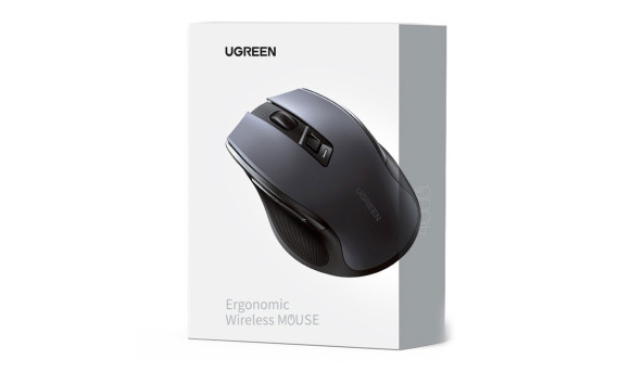 Мишка UGREEN 2.4GHz MU006, бездротова, 4000dpi., 4кн.,Silence Design, Чорна - 631888