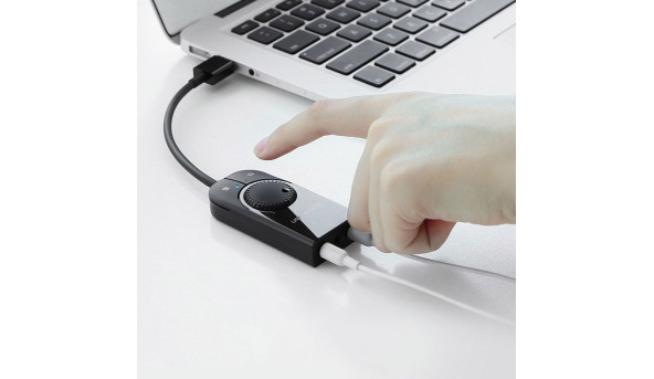 Звукова карта USB AUX jack, TRS(Mic + Ear) SSS1629 Ugreen Чорна CM129 - 631933