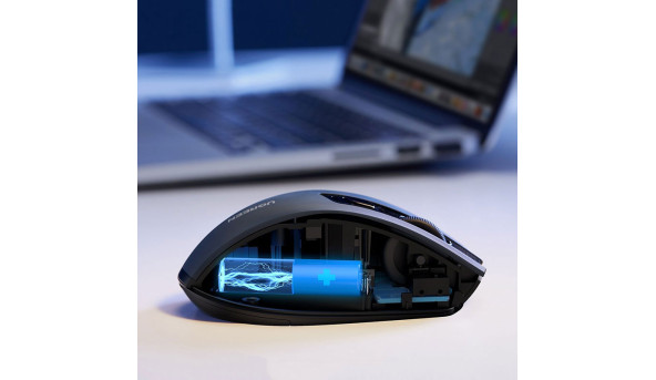Мишка UGREEN 2.4GHz MU006, бездротова, Bluetooth, 4000dpi., 4кн.,Silence Design, Сіра - 631934