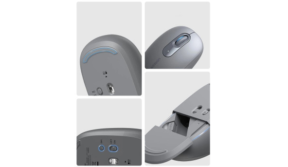 Мишка UGREEN 2.4GHz MU105, бездротова, 2400dpi., 3кн., Сіра - 631965