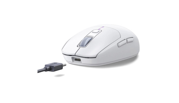 Мишка ігрова UGREEN 2.4GHz MU103, бездротова + Bluetooth, 5000dpi., 6кн., Біла - 631966