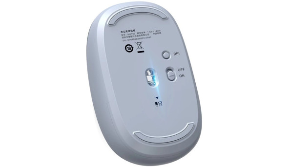 Мишка UGREEN 2.4GHz MU105, бездротова, 2400dpi., 3кн., Світло-синя - 631981