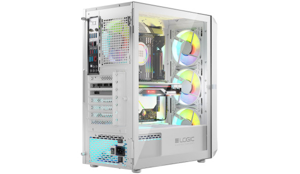 Корпус LogicConcept PORTOS MESH+GLASS ARGB fans 4x120mm WHITE без БЖ ATX - 632246
