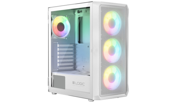 Корпус LogicConcept PORTOS MESH+GLASS ARGB fans 4x120mm WHITE без БЖ ATX