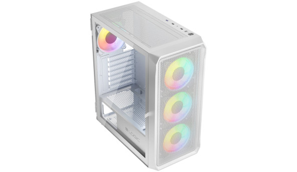 Корпус LogicConcept PORTOS MESH+GLASS ARGB fans 4x120mm WHITE без БЖ ATX - 632246