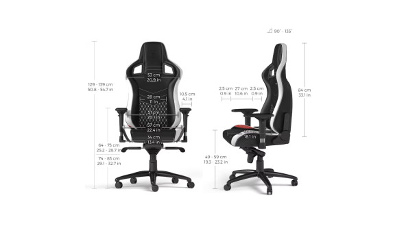 Крісло ігрове Noblechairs EPIC Real Leather Black-White-Red - 632334