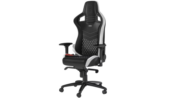 Крісло ігрове Noblechairs EPIC Real Leather Black-White-Red