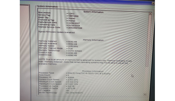Материнська плата для ноутбука Dell Latitude E7480 7480 i5-7300U DDR4 Intel HD 620 CAZ20 LA-E132P Б/В - 632635