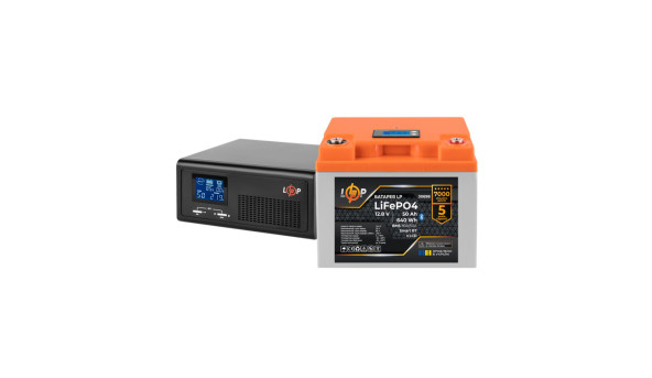 Комплект резервного питания LP(LogicPower) ИБП + литиевая (LiFePO4) батарея (UPS В1000 + АКБ LiFePO4 640W)