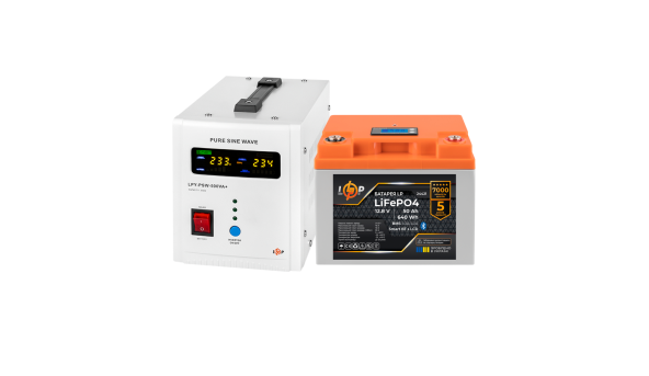 Комплект резервного живлення LP(LogicPower) ДБЖ + літієва (LiFePO4) батарея (UPS В500 + АКБ LiFePO4 640W) - 632703
