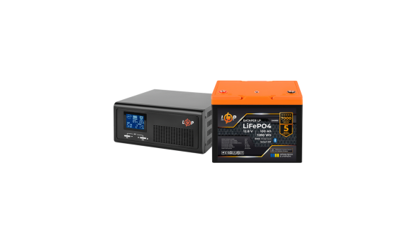 Комплект резервного живлення LP(LogicPower) ДБЖ + літієва (LiFePO4) батарея (UPS В1000 + АКБ LiFePO4 1280W) - 632707