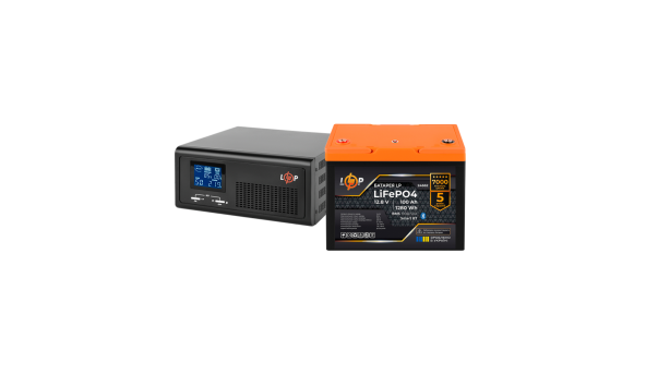 Комплект резервного живлення LP(LogicPower) ДБЖ + літієва (LiFePO4) батарея (UPS В1000 + АКБ LiFePO4 1280W)
