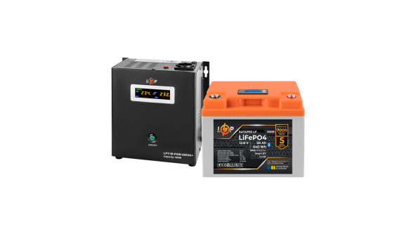 Комплект резервного живлення LP (LogicPower) ДБЖ + літієва (LiFePO4) батарея (UPS В800+ АКБ LiFePO4 640W)