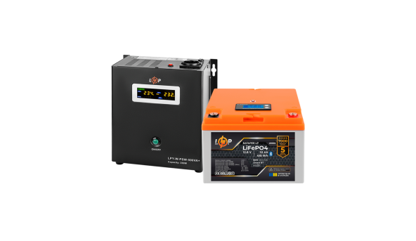 Комплект резервного живлення LP(LogicPower) ДБЖ + літієва (LiFePO4) батарея (UPS W500 + АКБ LiFePO4 410W)