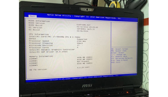Материнськая плата для ноутбука MSI GT60 MS-16F41 Б/В - 632733