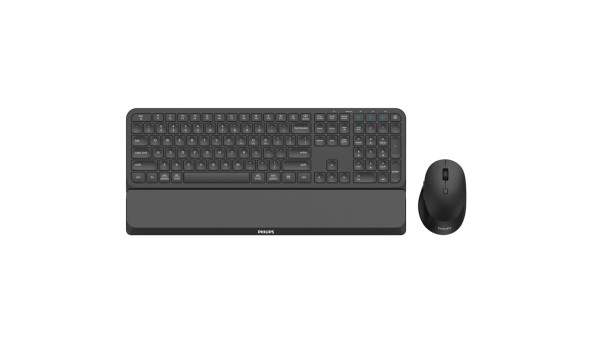 Комплект бездротовий Philips 6000 (клавіатура + мишка) Slim UA, 2,4 ГГц/Bluetooth чорний