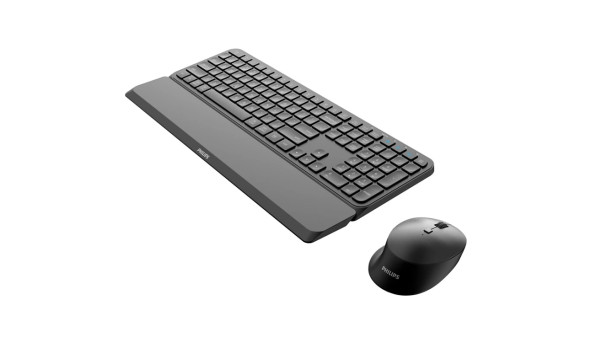 Комплект бездротовий Philips 6000 (клавіатура + мишка) Slim UA, 2,4 ГГц/Bluetooth чорний - 633086