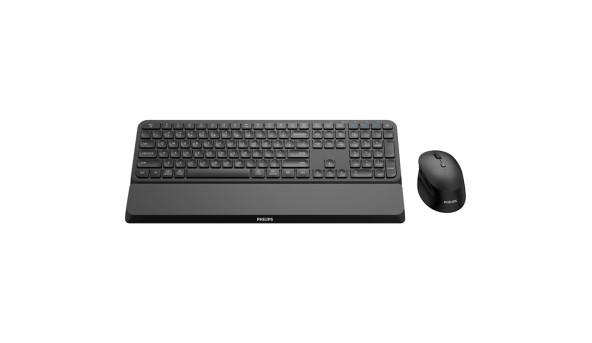 Комплект бездротовий Philips 6000 (клавіатура + мишка) Slim UA, 2,4 ГГц/Bluetooth чорний - 633086