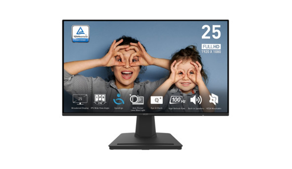 TFT 24.5" MSI PRO MP252 FHD IPS 1ms 100Hz 178/178 /DP/HDMI /колонки 2*2W