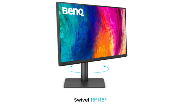 TFT 27" BenQ PD2706QN, QHD, IPS, HDMI, DP, USB-C, HAS, Pivot, колонки, темно сірий - 634178