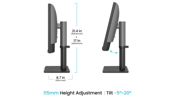 TFT 27" BenQ PD2706QN, QHD, IPS, HDMI, DP, USB-C, HAS, Pivot, колонки, темно сірий - 634178