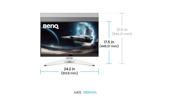 TFT 27" BenQ EX271U, 4K, IPS, 165Гцб 1ms, HDMI, DP, USB-C, HAS, Pivot, чорно-білий - 634179