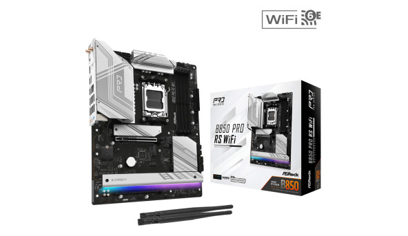 ASRock B850 Pro RS WiFi (AM5/B850, 4*DDR5, 2xPCIex16, HDMI/DP, 4xSATAІІІ,4xM.2, 2.5GLan, ATX) - 634292